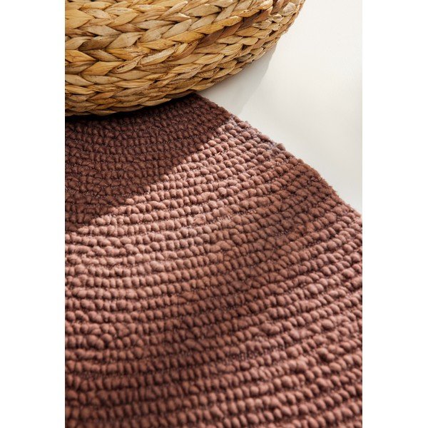 Covor cărămiziu țesut manual rotund din lână ø 150 cm Calmio – Hanse Home-image-2