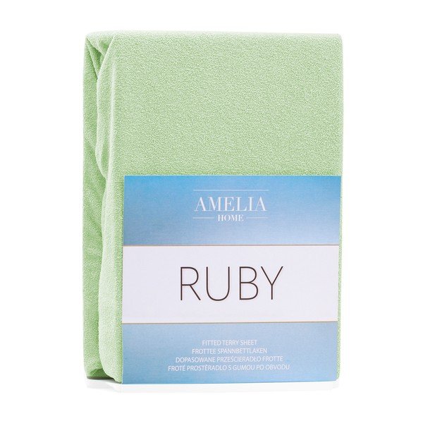 Cearceaf elastic AmeliaHome Ruby, 200 x 140-160 cm, verde deschis-image-2