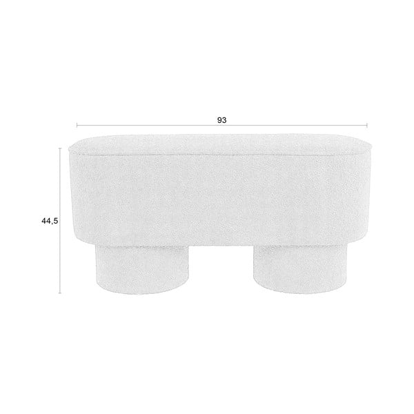 Bancă cărămizie cu tapițerie din țesătură bouclé Marcos – White Label-image-4