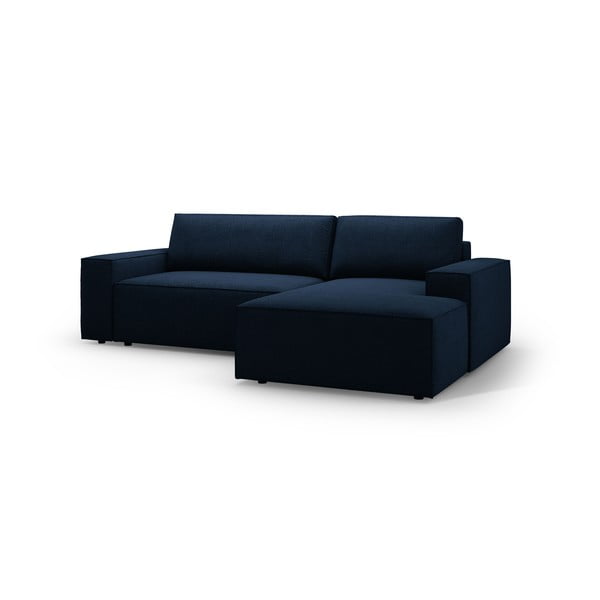 Colțar albastru închis extensibil cu tapițerie din țesătură bouclé (cu colț pe partea dreaptă) Jodie – Micadoni Home-image-2