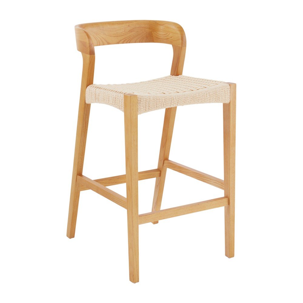 Scaun de bar în culoare naturală din lemn de ulm (înălțime șezut 65 cm) Vikdalen – Jotex