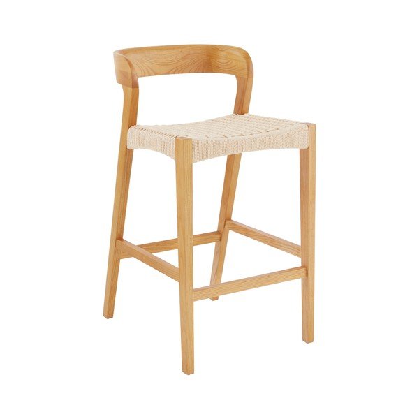 Scaun de bar în culoare naturală din lemn de ulm (înălțime șezut 65 cm) Vikdalen – Jotex