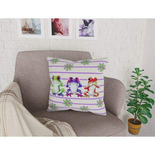 Față de pernă cu amestec din bumbac Vitaus, 43 x 43 cm-image-1