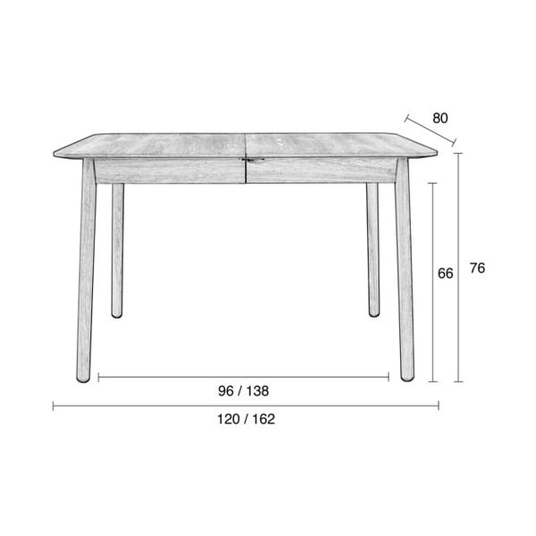 Masă dining extensibilă Zuiver Glimps, 120 x 80 cm-image-3
