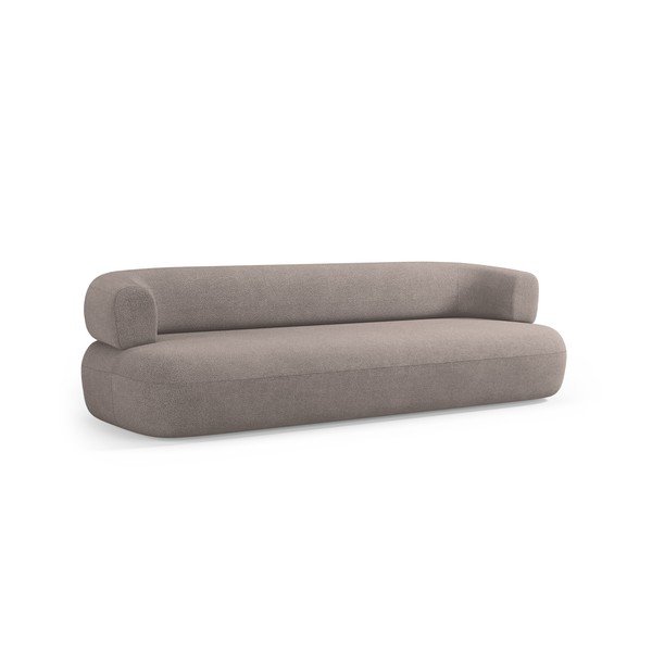 Canapea maro deschis cu tapițerie din țesătură bouclé 226 cm Jenny – Micadoni -image-1