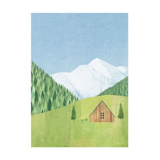 Poster 30x40 cm Mountain Cabin - Travelposter