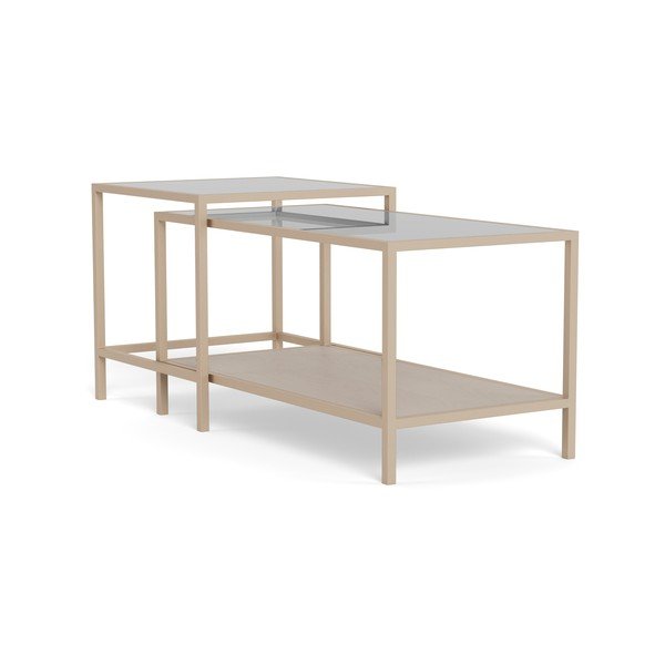 Măsuțe de cafea gri 2 buc. din oțel 50x90 cm Seaford – Actona-image-2