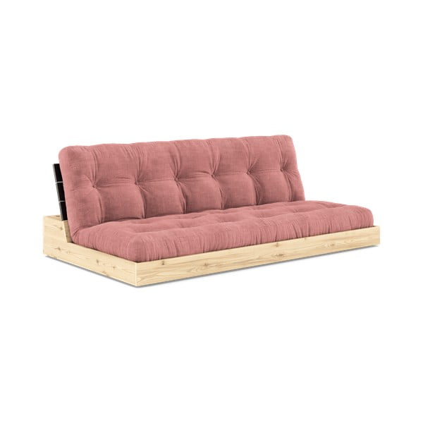 Canapea roz extensibilă cu tapițerie din catifea reiată  196 cm Base – Karup Design