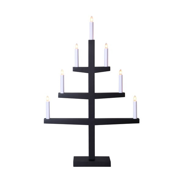 Sfeșnic negru cu LED lumini Trapp, înălțime 77 cm