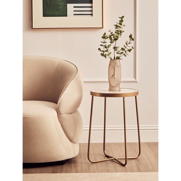 Măsuță auxiliară rotundă cu blat din marmură ø 36 cm Shalimar – Premier Housewares-image-1