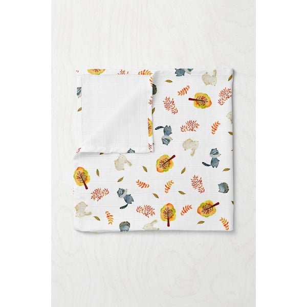 Pătură pentru copii albă din muselină 75x100 cm Forest – Mijolnir-image-1