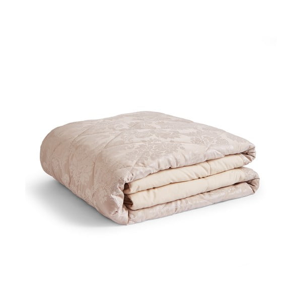 Cuvertură bej matlasată din damasc 240x260 cm Damask Jacquard – Catherine Lansfield