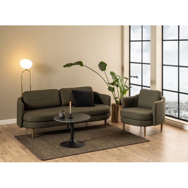 Măsuță de cafea neagră rotundă cu blat ceramic ø 60 cm Malta – Actona-image-2