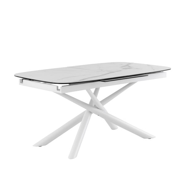 Masă dining extensibilă sømcasa Ness, 160 x 95 cm, alb-gri-image-3