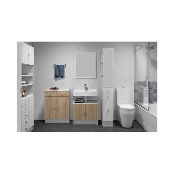 Dulap baie cu aspect de lemn de stejar TemaHome Combi-image-2