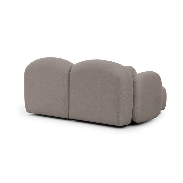 Colțar gri cu tapițerie din țesătură bouclé (cu colț pe partea stângă/cu șezlong) Orbit – Ropez-image-3