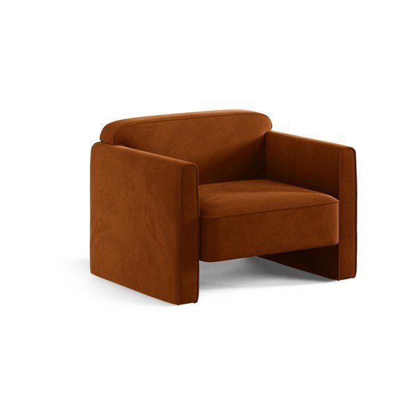 Fotoliu teracotă cu tapițerie din catifea Abby – Micadoni 