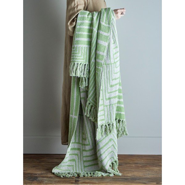 Pătură verde din amestec de bumbac 130x155 cm Velva – Bloomingville-image-1