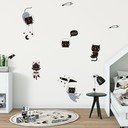 Set autocolante pentru perete Ambiance Scandinavian Animals Cosmonaut Cats