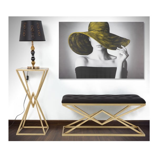 Bancă Mauro Ferretti Piramid, 100 x 40 cm, negru - auriu-image-1