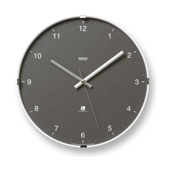 Ceas de perete Lemnos Clock North, ⌀ 32 cm, gri închis