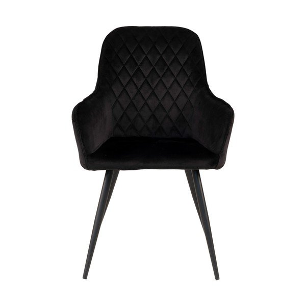 Set de scaune de sufragerie negru cu cotiere 2 buc. tapițat Harbo – House Nordic-image-2