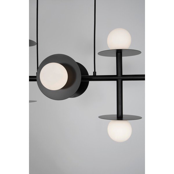 Lustră albă/neagră din metal cu abajur din sticlă Pielo – Nova Luce-image-2