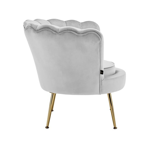 Fotoliu gri deschis cu tapițerie din catifea Kelsey – Støraa-image-2