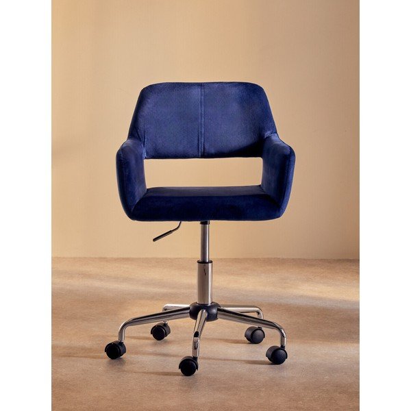Scaun de birou albastru tapițat Brent – Premier Housewares-image-4