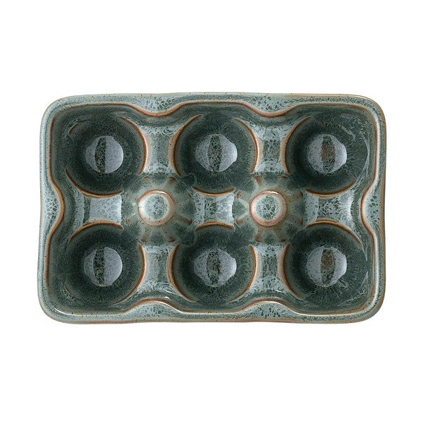 Suport pentru ouă din gresie ceramică Bloomingville Pixie, verde închis-image-1