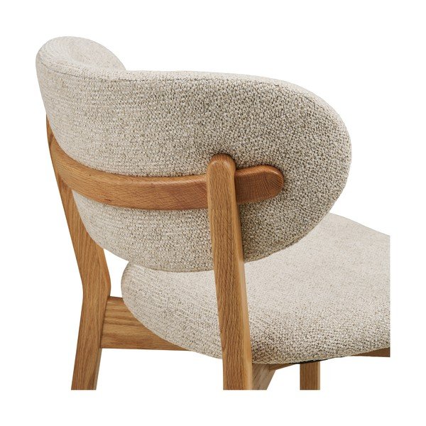 Scaun de dining bej/în culoare naturală tapițat Dunkirk – House Nordic-image-3