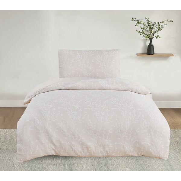 Lenjerie de pat bej din jacquard pentru pat de o persoană 140x200 cm Boston – My House