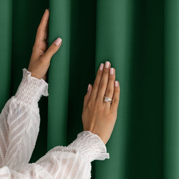 Draperie verde-închis dimout (semi-opacă) 140x250 cm Carli Tie – Restilo-image-2