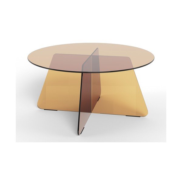 Măsuță de cafea maro rotundă din sticlă ø 80 cm Samos – Actona
