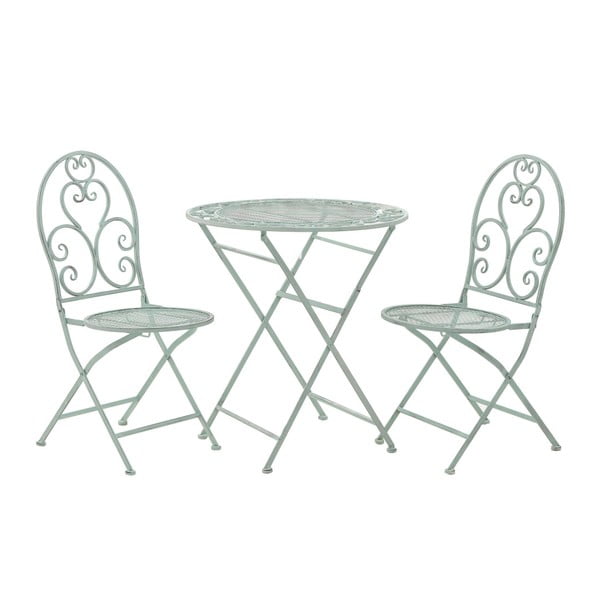 Set 2 scaune și masă InArt Antique, verde mat