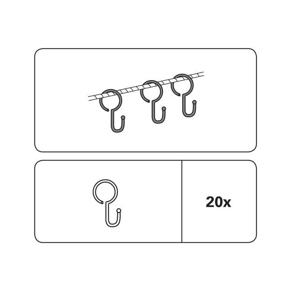 Cârlige de perdele metalice 20 buc - Gardinia-image-1