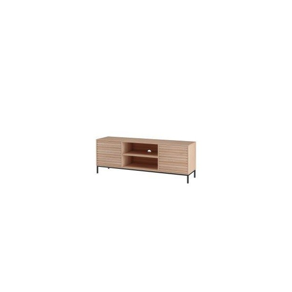 Masă TV în culoare naturală cu aspect de lemn de stejar 140x50 cm Celine - Støraa-image-2