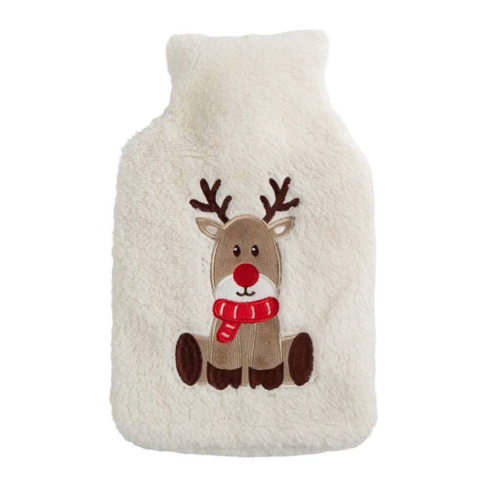 Termofor alb din micropluș/cocolino 1,2 l XMAS – Tiseco Home Studio