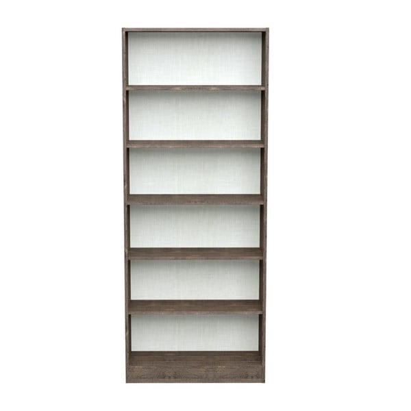Bibliotecă cu 6 compartimente în decor de lemn de stejar închis Parisot Adrienne, lățime 79 cm
