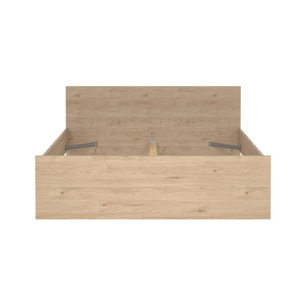 Pat matrimonial în culoare naturală cu aspect de lemn de stejar 160x200 cm Naia – Tvilum-image-3
