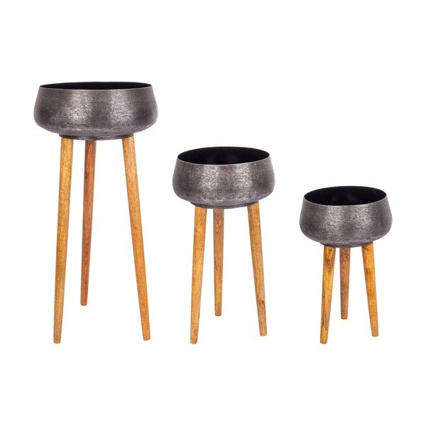 Ghivece decorative 3 buc. din metal handmade ø 37,5 cm Varanasi – Bizzotto