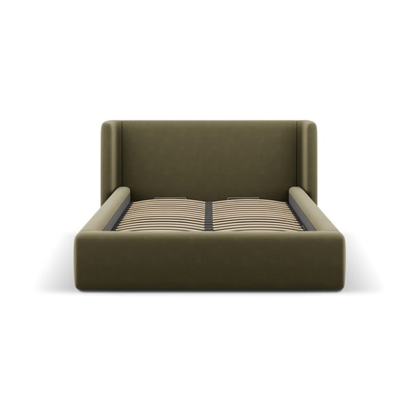 Pat matrimonial verde tapițat cu spațiu de depozitare cu somieră 200x200 cm Jason – Windsor & Co Sofas-image-3