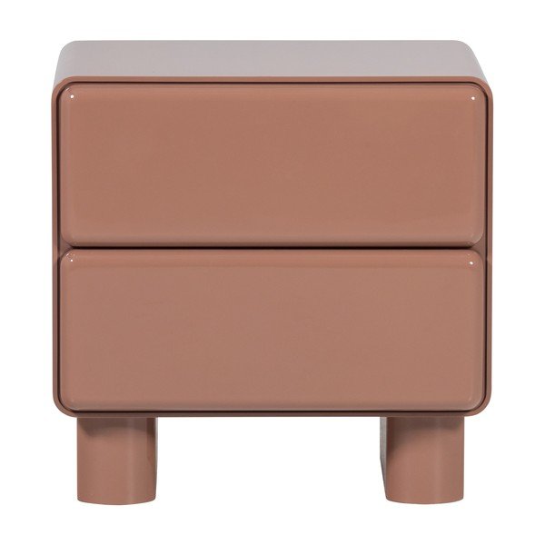 Noptieră roz cu aspect lucios Lustra – WOOOD