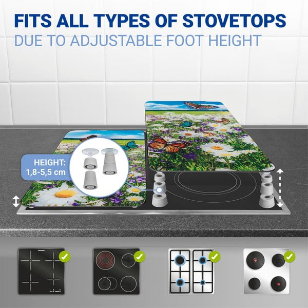 Protecții de aragaz 2 buc. din sticlă temperată 52x30 cm Summer Meadow – Maximex-image-4