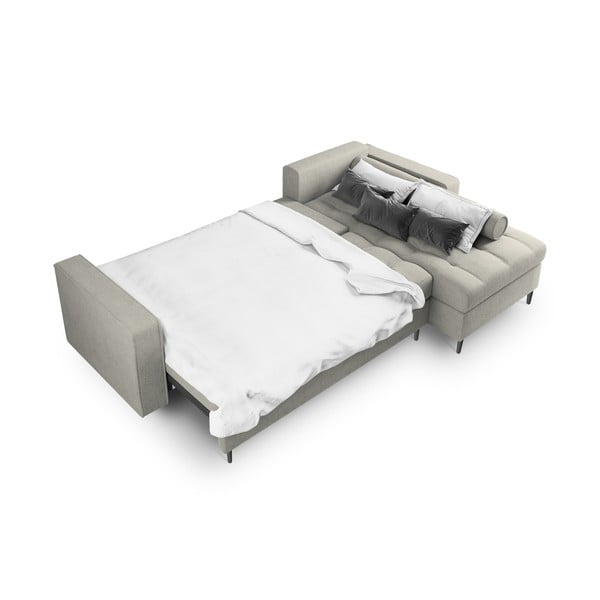 Canapea extensibilă cu șezlong dreapta Milo Casa Santo, gri deschis-image-4