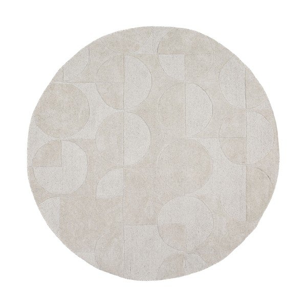 Covor fildeș țesut manual rotund din lână ø 160 cm Gigi – Flair Rugs