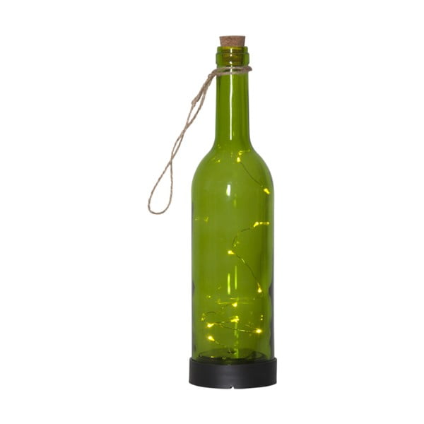 Decorațiune solară LED în formă de sticlă pentru exterior Best Season Bottle, verde