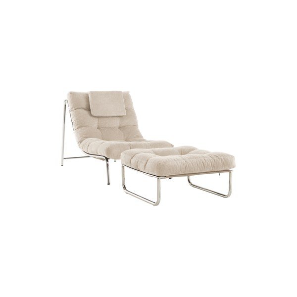 Taburet bej cu tapițerie din chenille Burleson – Jotex-image-4