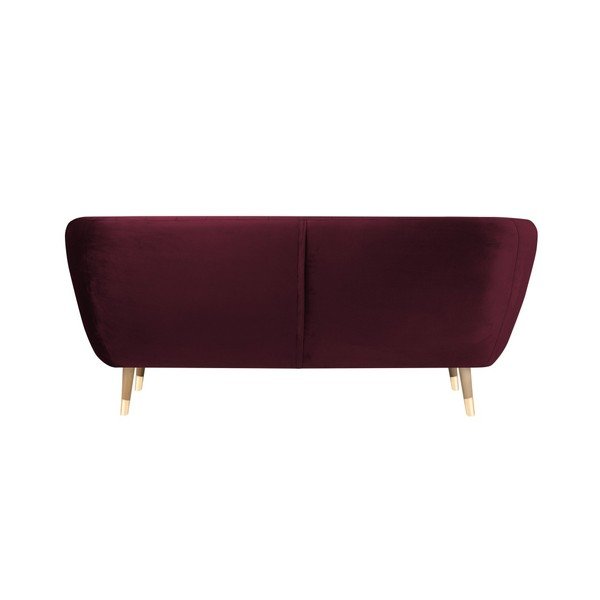 Canapea cu tapițerie din catifea Mazzini Sofas Benito, vișiniu, 188 cm-image-4