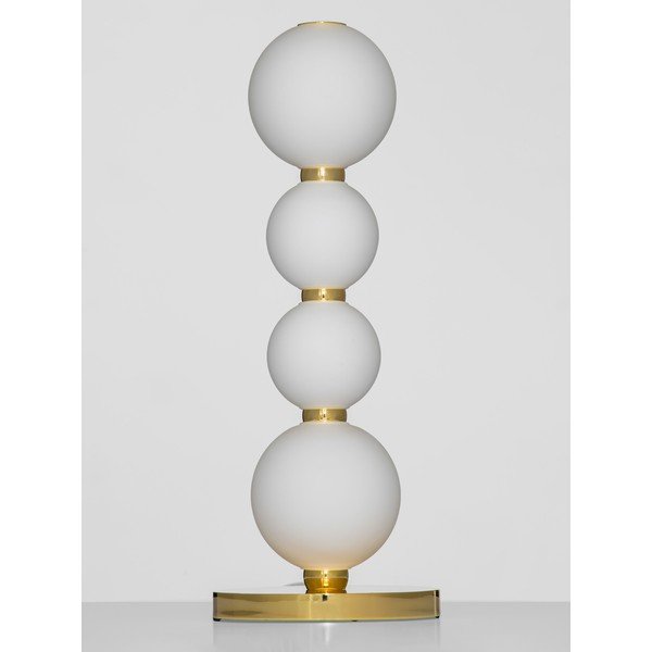 Veioză albă/aurie LED din metal cu abajur din sticlă (înălțime 31 cm) Perla – Nova Luce-image-2